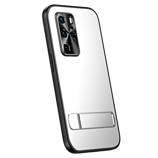 For Huawei P40 Pro R-JUST RJ-61 Electroplating Frosted TPU + PC Phone Case with Holder(Silver) - Huawei Cases by R-JUST | Online Shopping UK | buy2fix