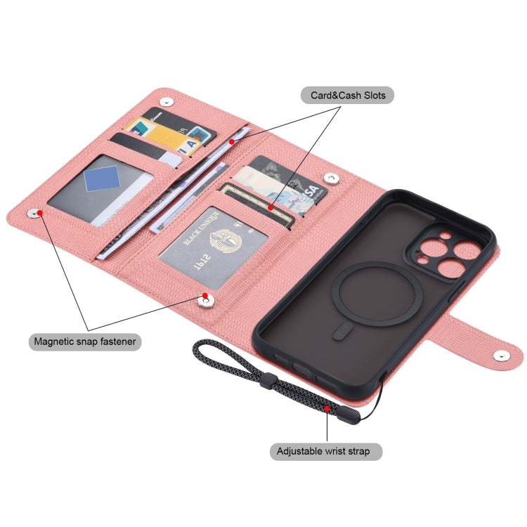For iPhone 14 Plus ViLi GHA Series Shockproof MagSafe RFID Leather Attraction Horizontal Flip Phone Case(Pink) - iPhone 14 Plus Cases by ViLi | Online Shopping UK | buy2fix