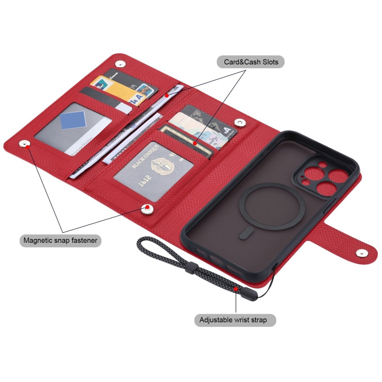 For iPhone 14 Plus ViLi GHA Series Shockproof MagSafe RFID Leather Attraction Horizontal Flip Phone Case(Red) - iPhone 14 Plus Cases by ViLi | Online Shopping UK | buy2fix