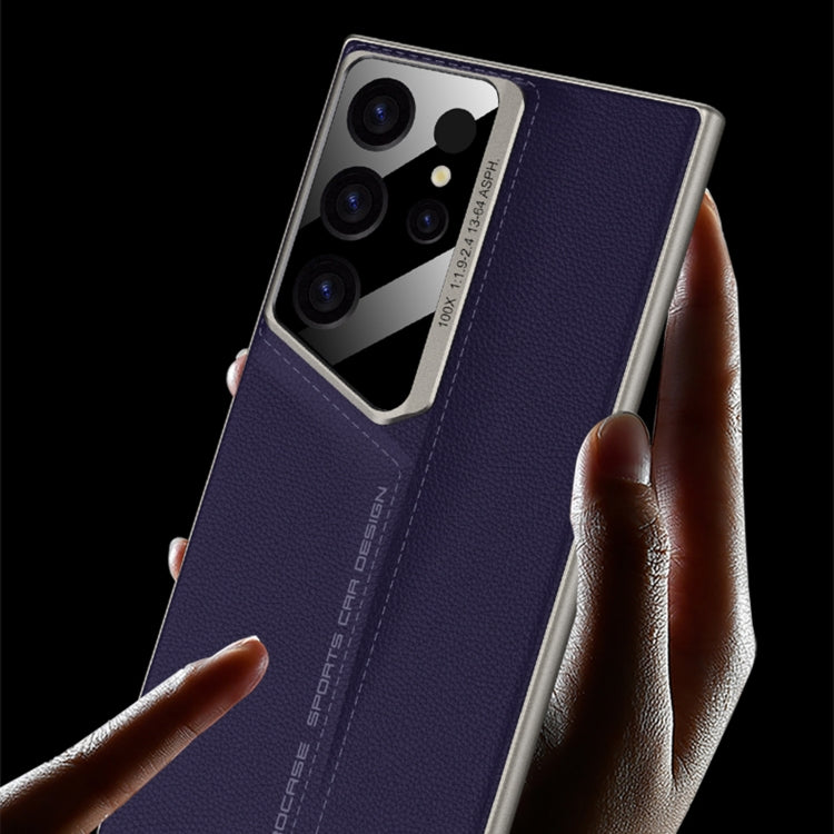 For Samsung Galaxy S23 Ultra 5G GKK Blade Ultra-thin Leather Full Coverage Phone Case(Purple) - Galaxy S23 Ultra 5G Cases by GKK | Online Shopping UK | buy2fix