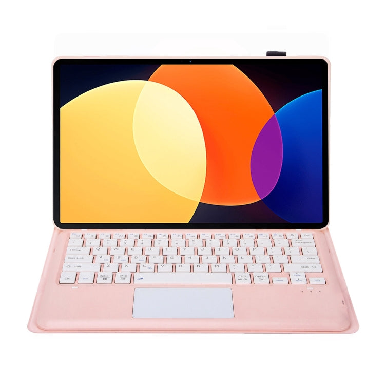 For Xiaomi Pad 6S Pro 12.4 Lambskin Texture Detachable Bluetooth Keyboard Leather Case with Touchpad(Pink) - Others Keyboard by buy2fix | Online Shopping UK | buy2fix