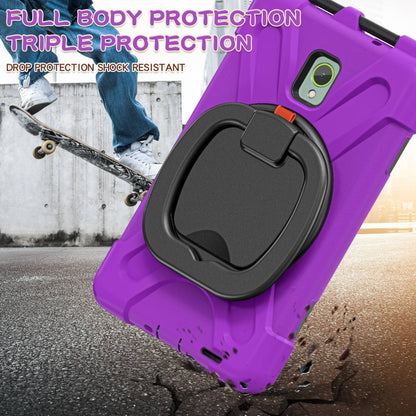 For Samsung Galaxy Tab Active5 X300 Silicone Hybrid PC Tablet Case with Holder & Shoulder Strap(Purple) - Other Galaxy Tab PC by buy2fix | Online Shopping UK | buy2fix