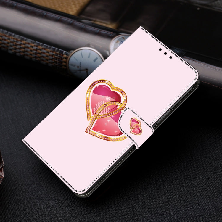 For Samsung Galaxy A15 5G Crystal Painted Leather Phone case(Love Peach) - Galaxy Phone Cases by buy2fix | Online Shopping UK | buy2fix