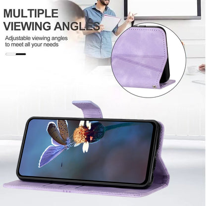 For Samsung Galaxy S22+ 5G Triangle Solid Color Leather Phone Case(Purple) - Galaxy S22+ 5G Cases by buy2fix | Online Shopping UK | buy2fix