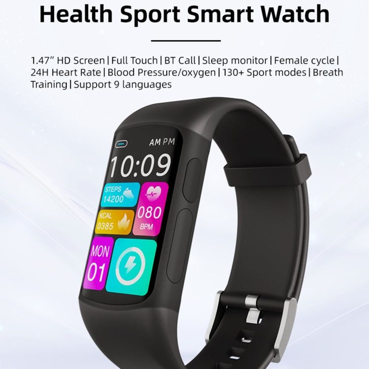 Spovan H7 BT5.3 IP67 1.47 inch Smart Sport Watch, Support Bluetooth Call / Sleep / Blood Oxygen / Heart Rate / Blood Pressure Health Monitor(Black) - Smart Watches by SPOVAN | Online Shopping UK | buy2fix