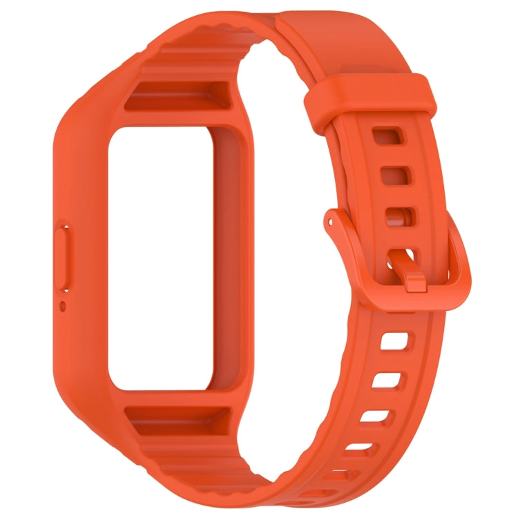 For Samsung Galaxy Fit 3 Solid Color Integrated TPU Watch Band(Orange) - Watch Bands by buy2fix | Online Shopping UK | buy2fix