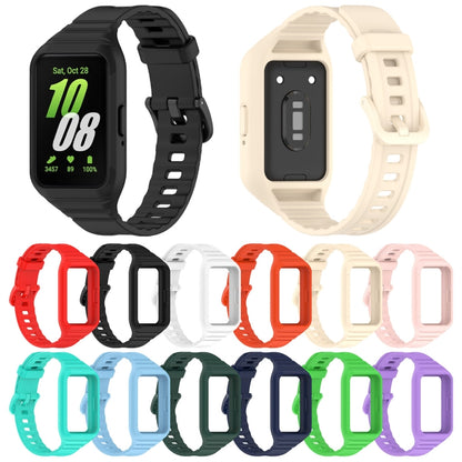 For Samsung Galaxy Fit 3 Solid Color Integrated TPU Watch Band(Black) - Watch Bands by buy2fix | Online Shopping UK | buy2fix