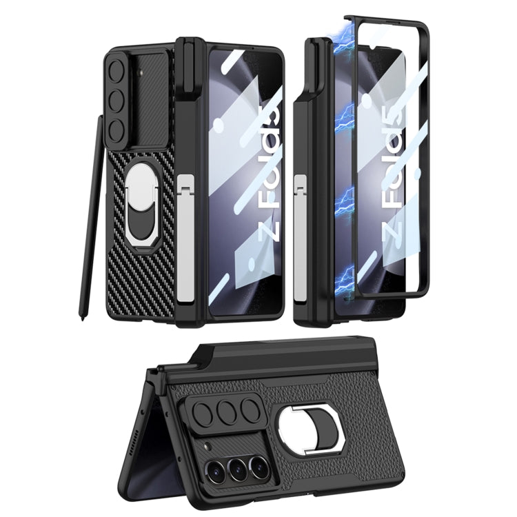 For Samsung Galaxy Z Fold5 GKK Integrated Magnetic Armor Full Coverage Phone Case(Litchi Texture) - Galaxy Z Fold5 Cases by GKK | Online Shopping UK | buy2fix