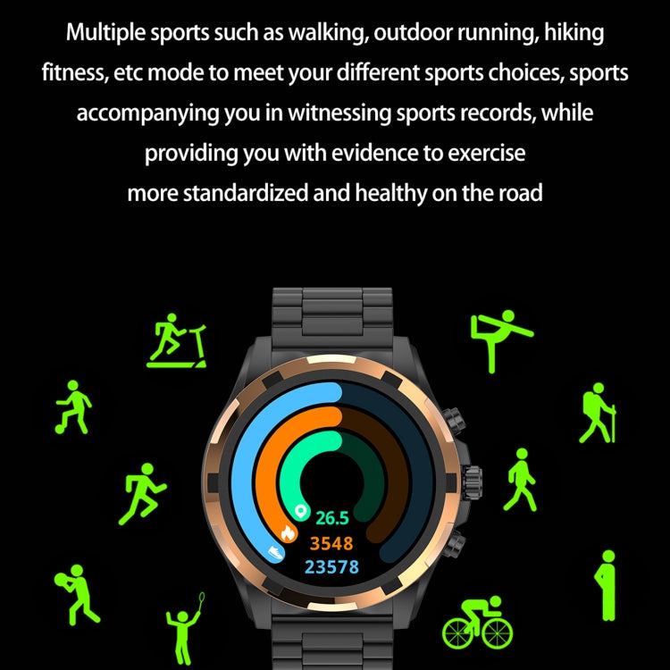 LEMFO HK98 1.43 inch BT5.3 Fitness Sport Smart Watch, Support Bluetooth Call / Sleep / Blood Oxygen / Heart Rate / Blood Pressure Health Monitor(Gold) - Smart Watches by LEMFO | Online Shopping UK | buy2fix