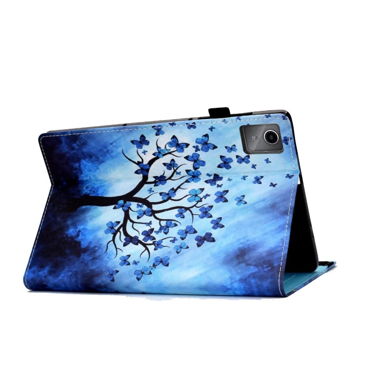 For Lenovo Tab M11 / Xiaoxin Pad 11 2024 Colored Drawing Stitching Elastic Band Smart Leather Tablet Case(Butterfly Tree) - Lenovo by buy2fix | Online Shopping UK | buy2fix