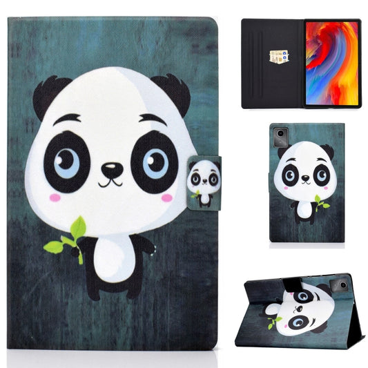 For Lenovo Tab M11 / Xiaoxin Pad 11 2024 Electric Pressed Colored Drawing Smart Leather Tablet Case(Panda) - Lenovo by buy2fix | Online Shopping UK | buy2fix