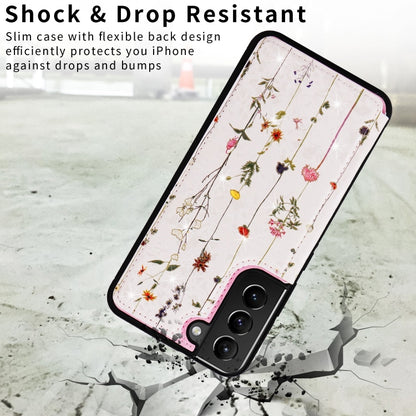 For Samsung Galaxy S21 5G Printed Double Buckle RFID Anti-theft Phone Case(Dried Flower World) - Galaxy S21 5G Cases by buy2fix | Online Shopping UK | buy2fix