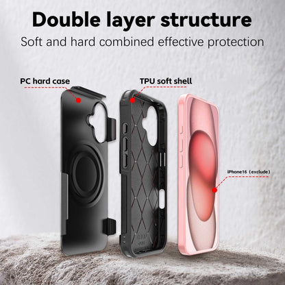 For iPhone 16 RedPepper Armor Magsafe PC Hybrid TPU Phone Case(Black) - iPhone 16 Cases by RedPepper | Online Shopping UK | buy2fix