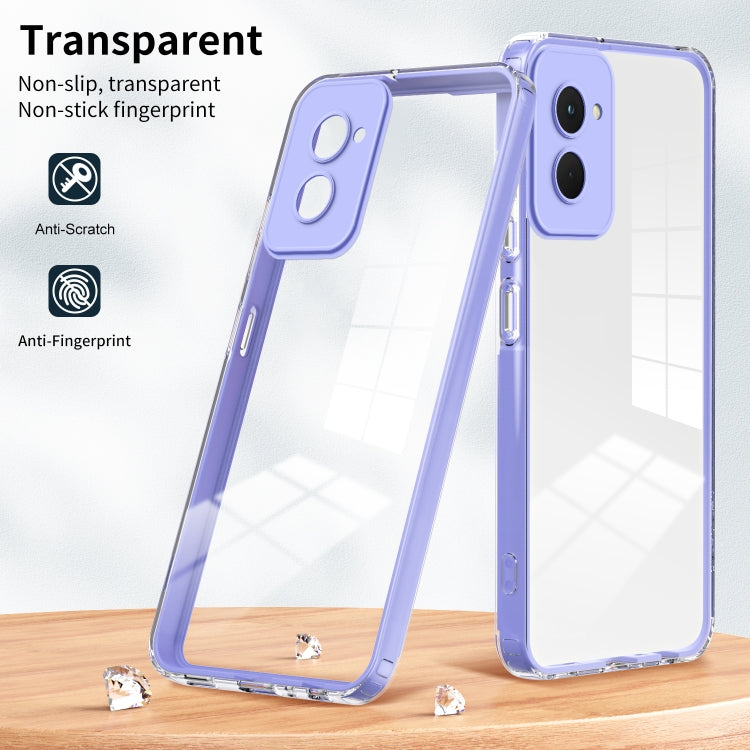 For Motorola Moto G Power 5G 2024 3 in 1 Clear TPU Color PC Frame Phone Case(Purple) - Motorola Cases by buy2fix | Online Shopping UK | buy2fix