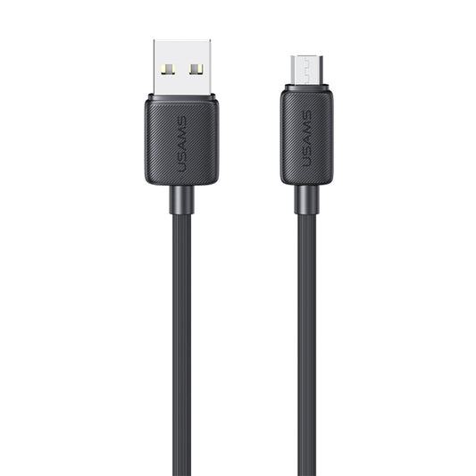 USAMS US-SJ695 USB to Micro USB 2A Striped Fast Charge Data Cable, Length:2m(Black) - Micro USB Cable by USAMS | Online Shopping UK | buy2fix