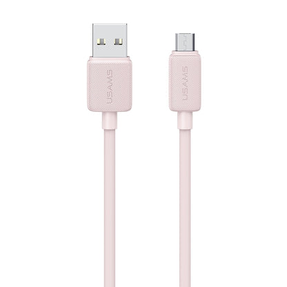 USAMS US-SJ700 USB to Micro USB 2A Striped Fast Charge Data Cable, Length:3m(Pink) - Micro USB Cable by USAMS | Online Shopping UK | buy2fix