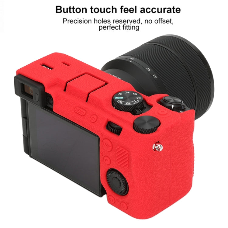 For Sony ILCE-7CM2 / A7C II / A7CR Litchi Texture Soft Silicone Protective Case(Red) - Protective Case by buy2fix | Online Shopping UK | buy2fix