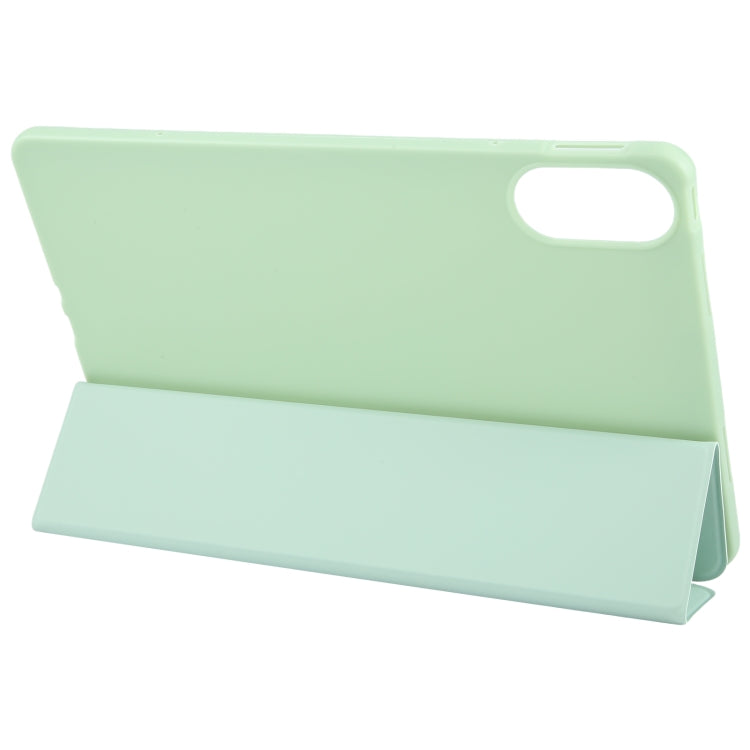 For Huawei MatePad SE 11 2024 Tri-fold Silicone Leather Tablet Case(Green) - Huawei by buy2fix | Online Shopping UK | buy2fix