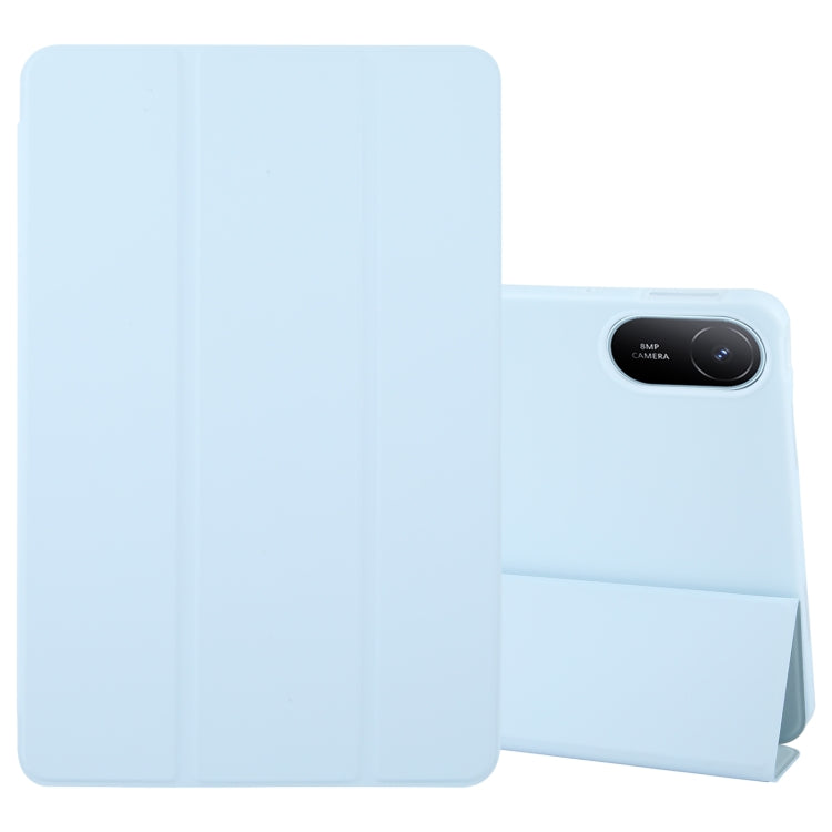 For Huawei MatePad SE 11 2024 Tri-fold Silicone Leather Tablet Case(Ice Blue) - Huawei by buy2fix | Online Shopping UK | buy2fix