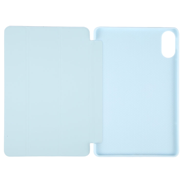 For Huawei MatePad SE 11 2024 Tri-fold Silicone Leather Tablet Case(Ice Blue) - Huawei by buy2fix | Online Shopping UK | buy2fix