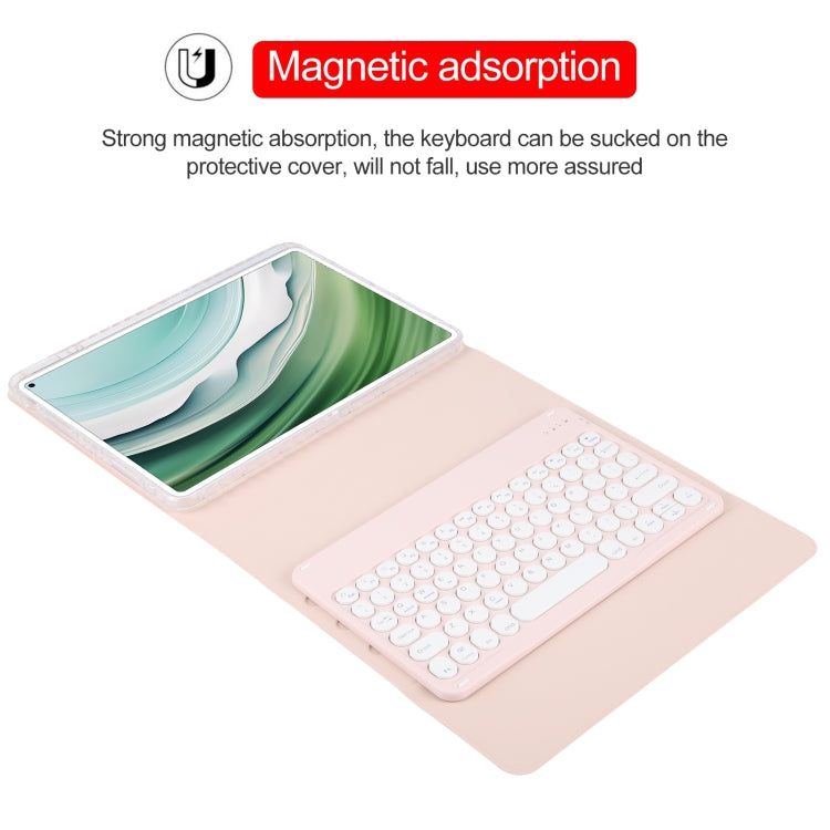 For Huawei MatePad Pro 11 2024 / 2022 Round Button Bluetooth Keyboard Rotatable Holder Leather Case(Rose Gold) - Huawei Keyboard by buy2fix | Online Shopping UK | buy2fix