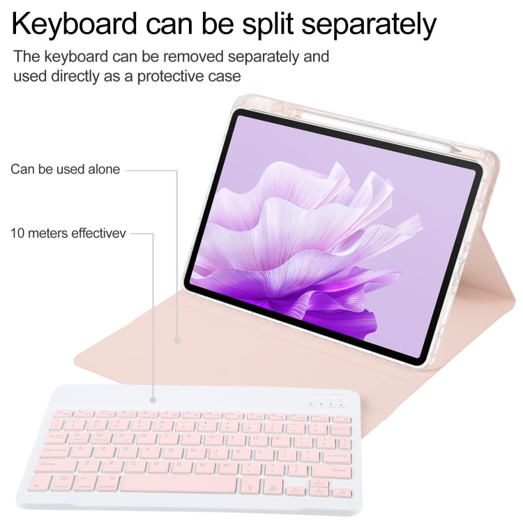 For Huawei MatePad Air 11.5 Square Button Backlight Bluetooth Keyboard Rotatable Holder Leather Case(Rose Gold) - Huawei Keyboard by buy2fix | Online Shopping UK | buy2fix