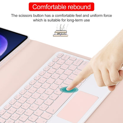 For Xiaomi Pad 6 Square Button Bluetooth Keyboard Rotatable Holder Leather Case with Touchpad(Rose Gold) - Others Keyboard by buy2fix | Online Shopping UK | buy2fix