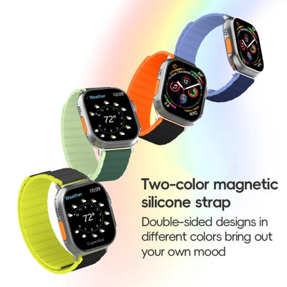 For Apple Watch Series 5 44mm ZGA Two Color Magnetic Silicone Watch Band(Dark Blue+Light Blue) - Watch Bands by ZGA | Online Shopping UK | buy2fix