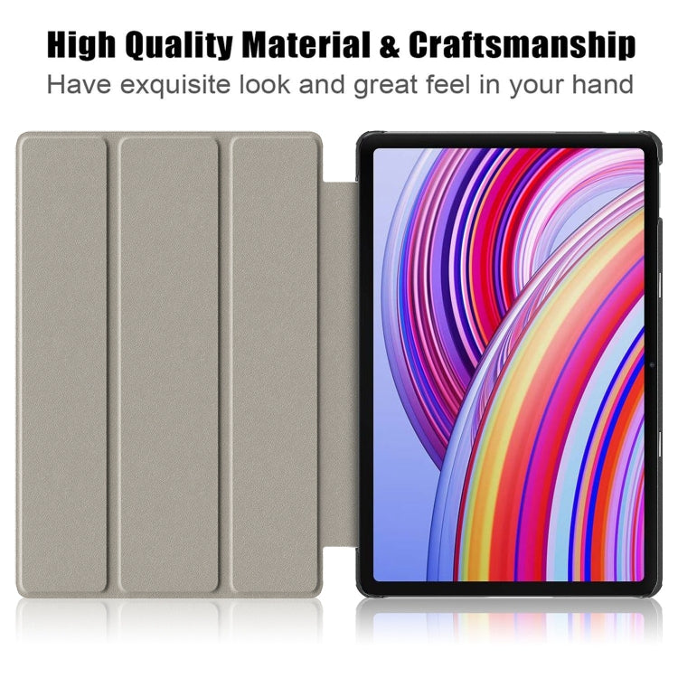 For Xiaomi Redmi Pad Pro 12.1 Custer Painted 3-Fold Stand Leather Smart Tablet Case(Graffiti) - More Tablet Cases by buy2fix | Online Shopping UK | buy2fix