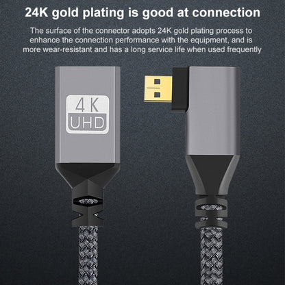 Micro HDMI Male Elbow to HDMI Female 4K UHD 18Gbps Connection Cable, Length:20cm(Grey) - Cable by buy2fix | Online Shopping UK | buy2fix