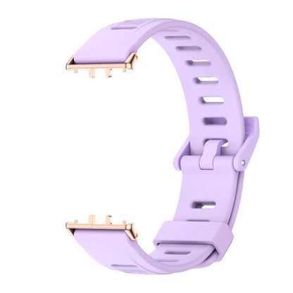 For Samsung Galaxy Fit 3 Mijobs Flat Hole Silicone Watch Band(Purple+Rose Gold) - Watch Bands by MIJOBS | Online Shopping UK | buy2fix