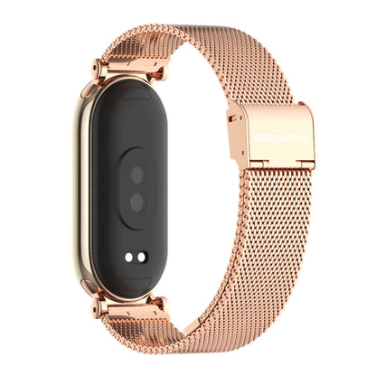 For Xiaomi Mi Band 8 / 9 / 9 NFC Mijobs GT4 Milan Buckle Metal Watch Band(Rose Gold) - Watch Bands by MIJOBS | Online Shopping UK | buy2fix