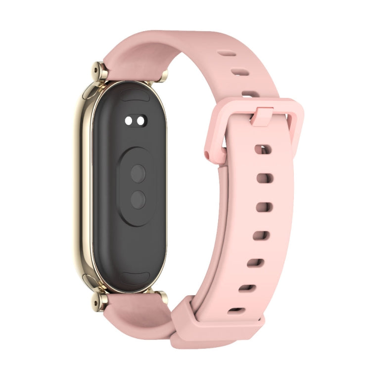 For Xiaomi Mi Band 8 / 9 / 9 NFC Mijobs GT4 Silicone Breathable Watch Band(Pink Light Gold) - Watch Bands by MIJOBS | Online Shopping UK | buy2fix