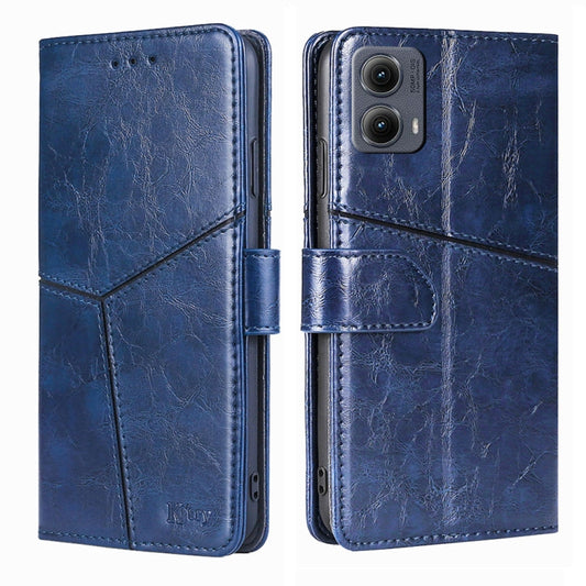 For Motorola Edge 5G 2024 Geometric Stitching Leather Phone Case(Blue) - Motorola Cases by buy2fix | Online Shopping UK | buy2fix