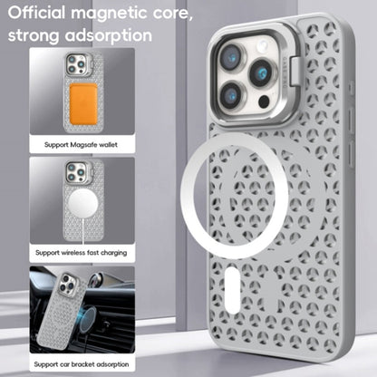 For iPhone 12 Pro Max Hollow Cooling Lens Holder MagSafe Magnetic TPU Phone Case(Black) - iPhone 12 Pro Max Cases by buy2fix | Online Shopping UK | buy2fix