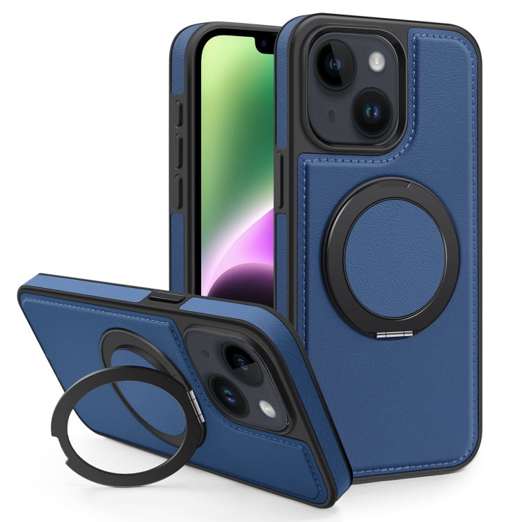 For iPhone 14 Yashi 360 Degree Rotating MagSafe Bracket Phone Case(Blue) - iPhone 14 Cases by buy2fix | Online Shopping UK | buy2fix