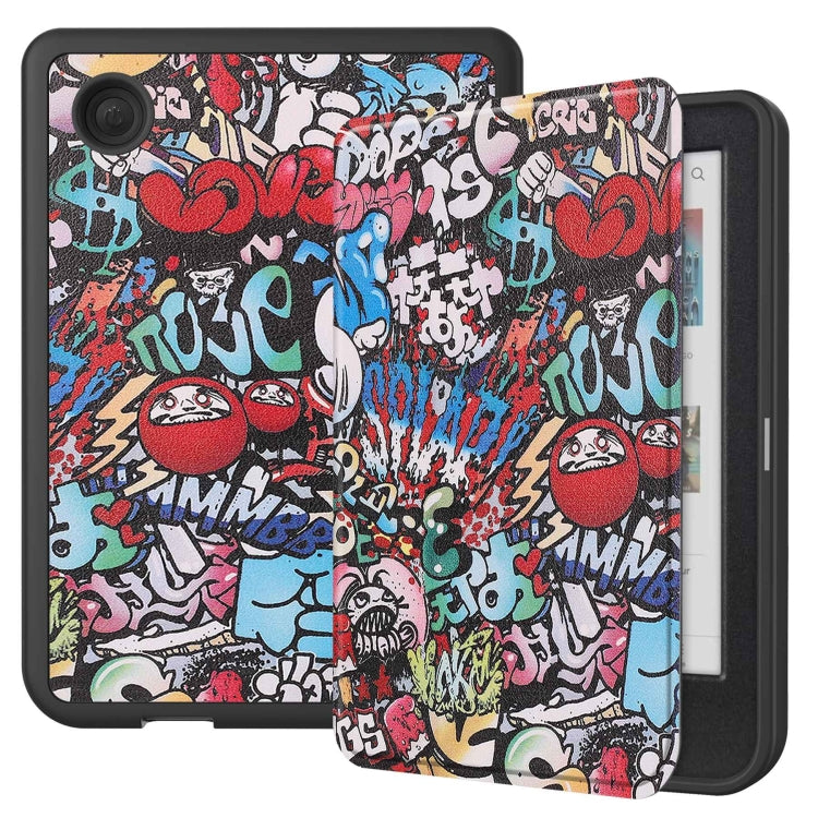 For KOBO Clara Colour 2024 / BW Painted Voltage Caster TPU Leather Smart Tablet Case(Graffiti) - Others by buy2fix | Online Shopping UK | buy2fix