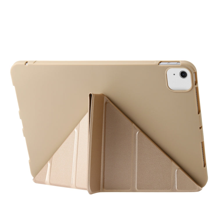 For iPad Air 11 2024 TPU Deformation Flip Leather Tablet Case with Holder(Gold) - iPad Air 11 2024 Cases by buy2fix | Online Shopping UK | buy2fix