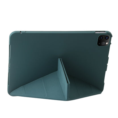 For iPad Pro 11 2024 TPU Deformation Flip Leather Tablet Case with Holder(Dark Green) - iPad Pro 11 2024 Cases by buy2fix | Online Shopping UK | buy2fix