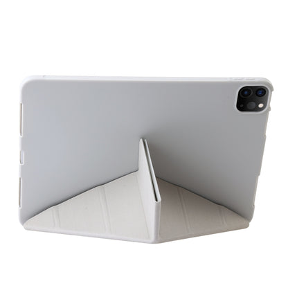 For iPad Pro 11 2024 TPU Deformation Flip Leather Tablet Case with Holder(Grey) - iPad Pro 11 2024 Cases by buy2fix | Online Shopping UK | buy2fix