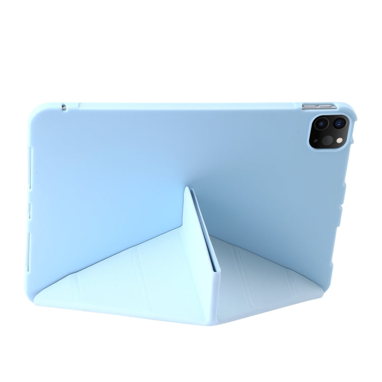 For iPad Pro 11 2024 TPU Deformation Flip Leather Tablet Case with Holder(Sky Blue) - iPad Pro 11 2024 Cases by buy2fix | Online Shopping UK | buy2fix