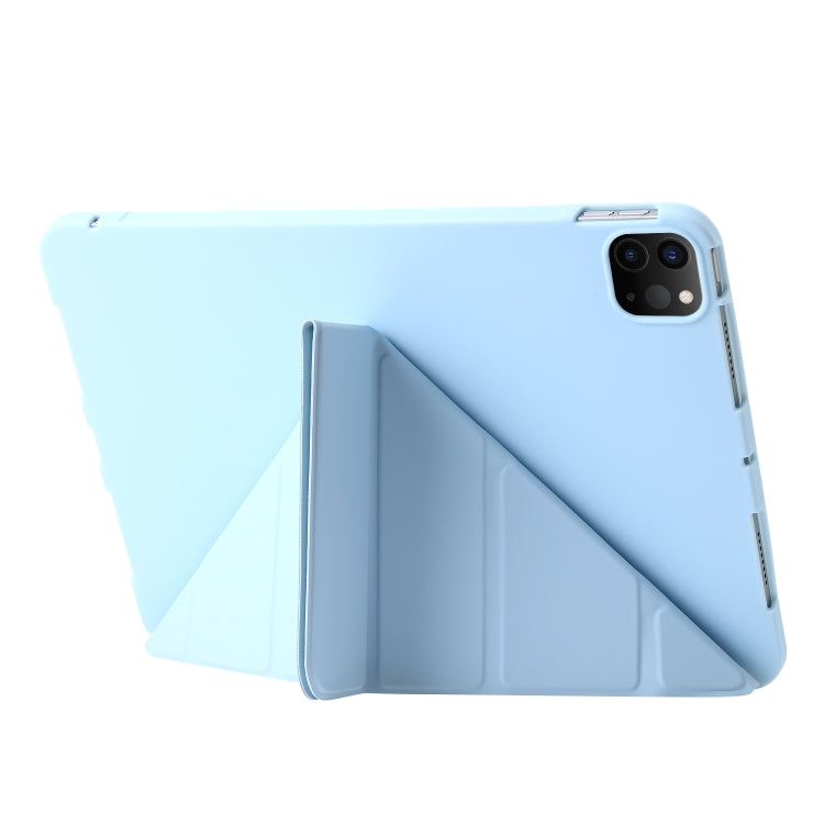 For iPad Pro 11 2024 TPU Deformation Flip Leather Tablet Case with Holder(Sky Blue) - iPad Pro 11 2024 Cases by buy2fix | Online Shopping UK | buy2fix