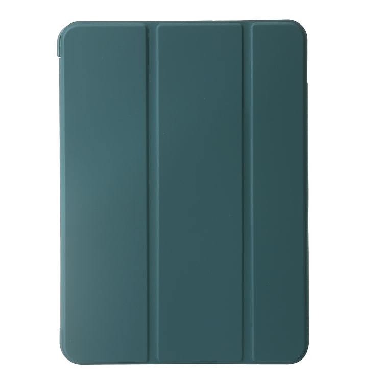 For iPad Pro 11 2024 Three-fold Holder Flip Tablet Leather Case(Dark Green) - iPad Pro 11 2024 Cases by buy2fix | Online Shopping UK | buy2fix