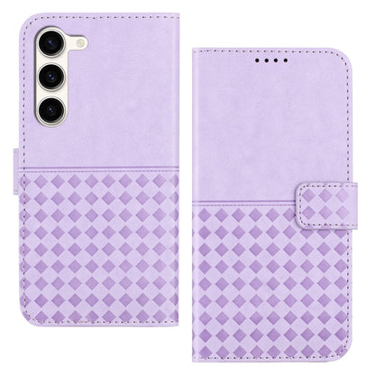 For Samsung Galaxy S23+ 5G Woven Embossed RFID Blocking Leather Phone Case(Purple) - Galaxy S23+ 5G Cases by buy2fix | Online Shopping UK | buy2fix