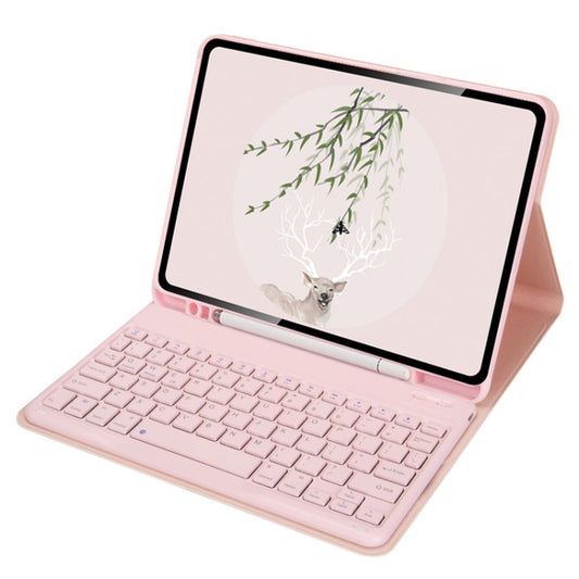 For Xiaomi Pad 6 / Pad 6 Pro 11 inch Round Cap Bluetooth Keyboard Tablet Leather Case with Pen Slot(Pink) - Others Keyboard by buy2fix | Online Shopping UK | buy2fix