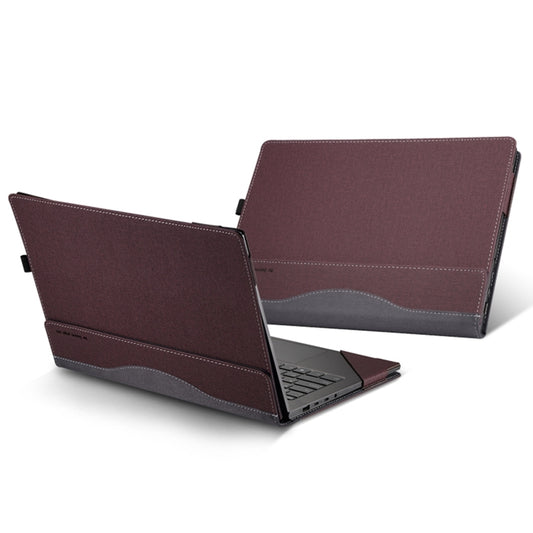 For HP Envy X360 14 inch 14-fc Leather Laptop Shockproof Protective Case(Wine Red) - 14.1 inch by buy2fix | Online Shopping UK | buy2fix