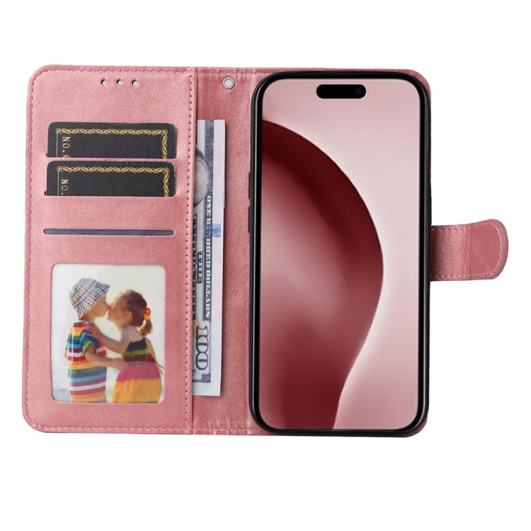 For iPhone 16 Pro Classic Calf Texture Flip Leather Phone Case(Rose Gold) - iPhone 16 Pro Cases by buy2fix | Online Shopping UK | buy2fix