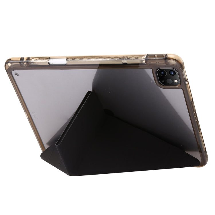 For iPad Pro 11 2024 Clear Acrylic Deformation Leather Tablet Case(Black) - iPad Pro 11 2024 Cases by buy2fix | Online Shopping UK | buy2fix