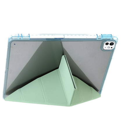 For iPad Pro 13 2024 Clear Acrylic Deformation Leather Tablet Case(Green) - iPad Pro 13 2024 Cases by buy2fix | Online Shopping UK | buy2fix