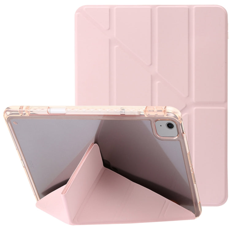 For iPad Air 11 2024 Clear Acrylic Deformation Leather Tablet Case(Pink) - iPad Air 11 2024 Cases by buy2fix | Online Shopping UK | buy2fix